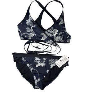 Athleta Floral Wrap Style Bikini XL